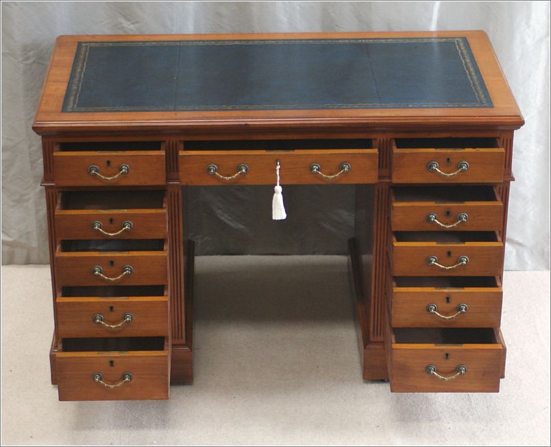 2026 Antique Small Satinwood Pedestal Desk (5)